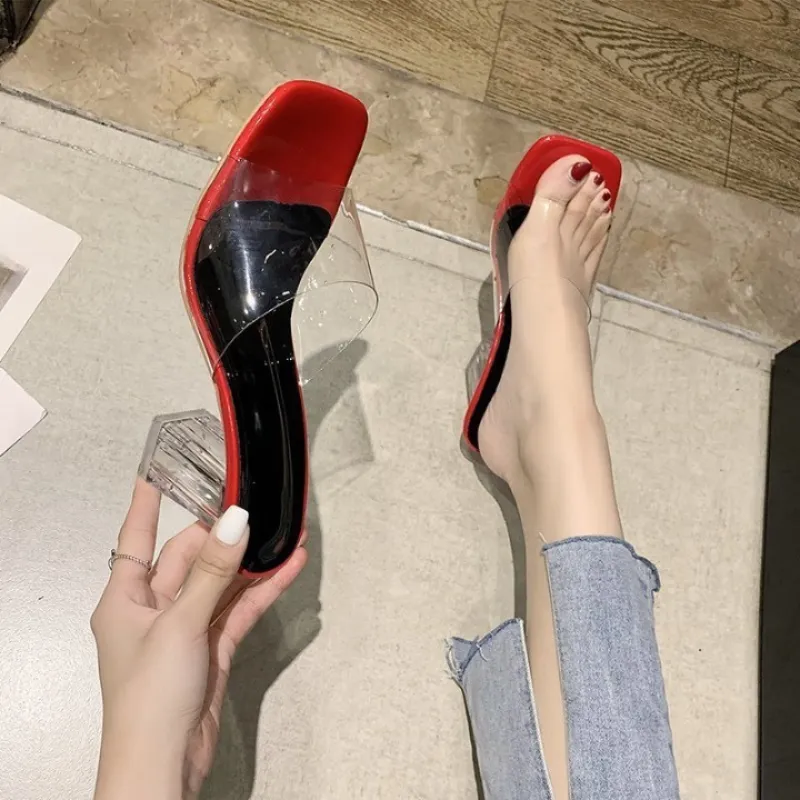 Women Transparent Heel Sandals