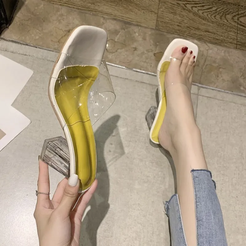 Women Transparent Heel Sandals