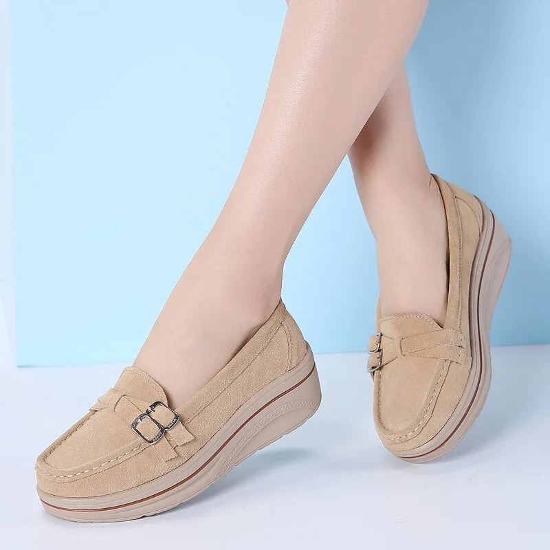 Women's Leather Flat Shoes